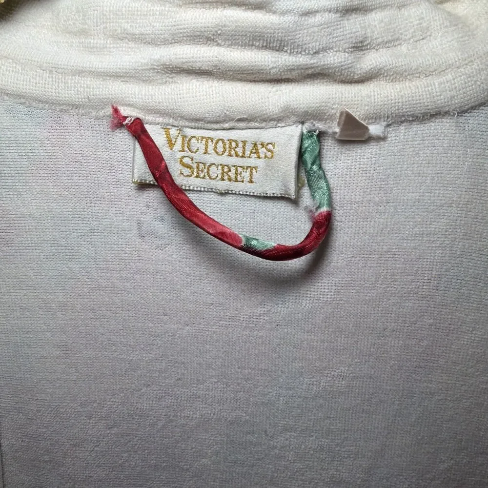 Vintage Victorias Secret Floral Satin‎ Robe Gold Label Red Roses Maxi Size M/L